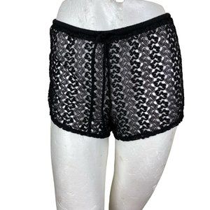Lace semi-sheer shorts, size Medium?, drawstring, beach, summer, bikini coverup